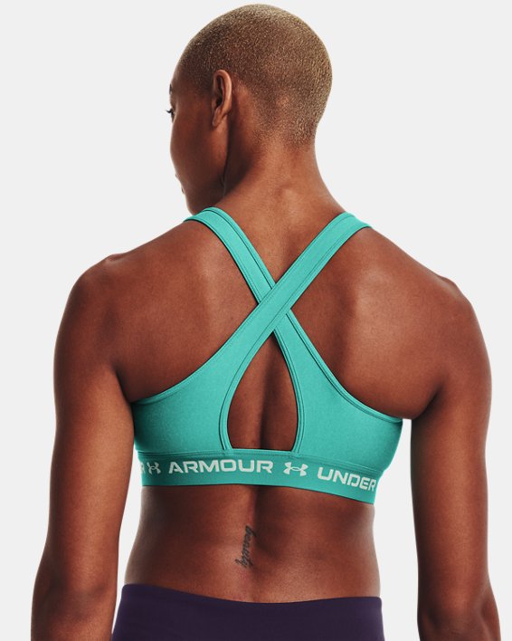 Sujetador deportivo Armour® Mid Crossback Heather para mujer, Green, pdpMainDesktop image number 5